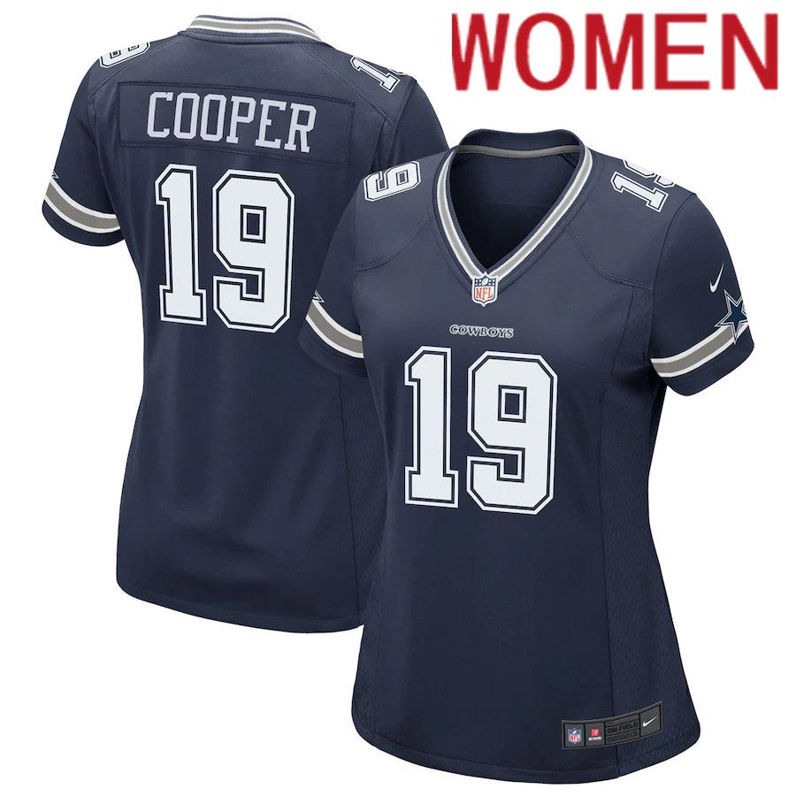 Women Dallas Cowboys 19 Amari Cooper Nike Navy Game Team NFL Jersey
